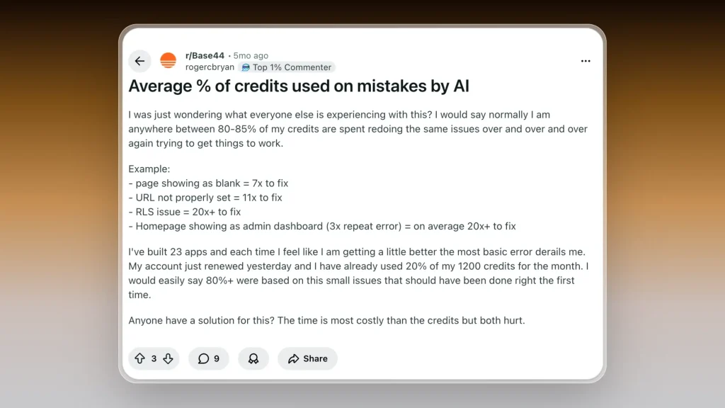 Base44 testimonial about pricing