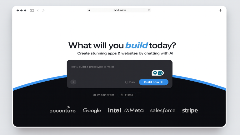 Bolt.new homepage screenshot